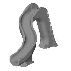 Global Pool Products Left Curve Grey Inground Swimming Pool Water Slide, Deck Mounted RIP TIDE