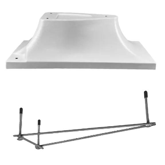Global Pool Products 8ft Diving Board Stand with Jig, White - 3 Bolt Base Replacement for Inground Pools