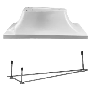 Global Pool Products 8ft Diving Board Stand with Jig, White - 3 Bolt Base Replacement for Inground Pools