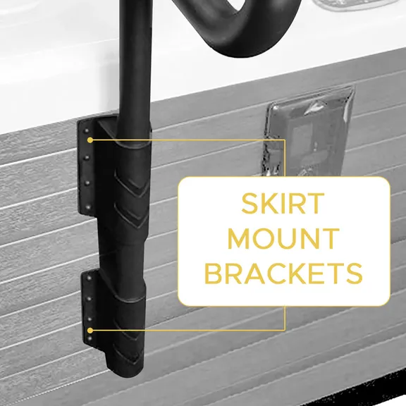 Spaccessories Black Hot Tub Spa Handrail with Skirt Mount System