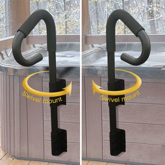 Spaccessories Black Hot Tub Spa Handrail with Skirt Mount System