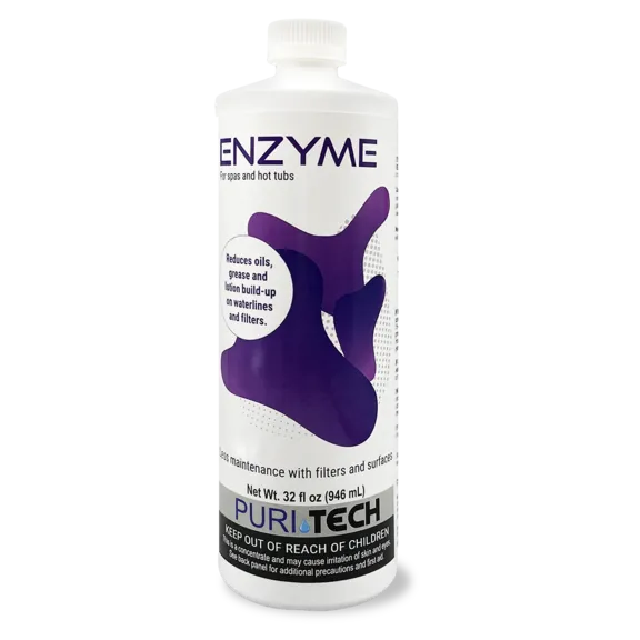 Puri Tech Spa Enzyme Clarifier Reduces Scum Lines and Buildup on Spas and Filters 32oz
