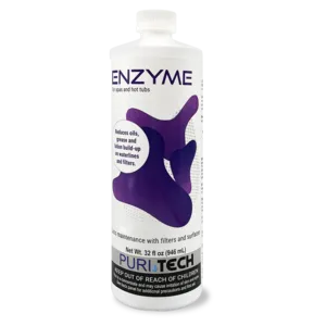 Puri Tech Spa Enzyme Clarifier Reduces Scum Lines and Buildup on Spas and Filters 32oz