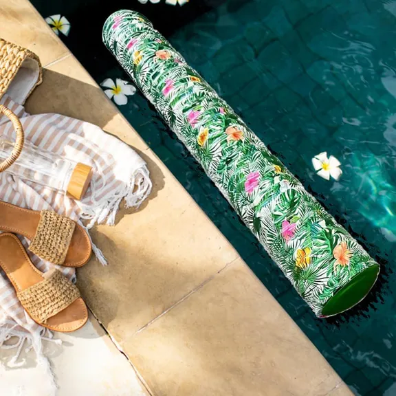 VOS Mega Foam Wavy Pool Noodle, Hawaiian Flower Print