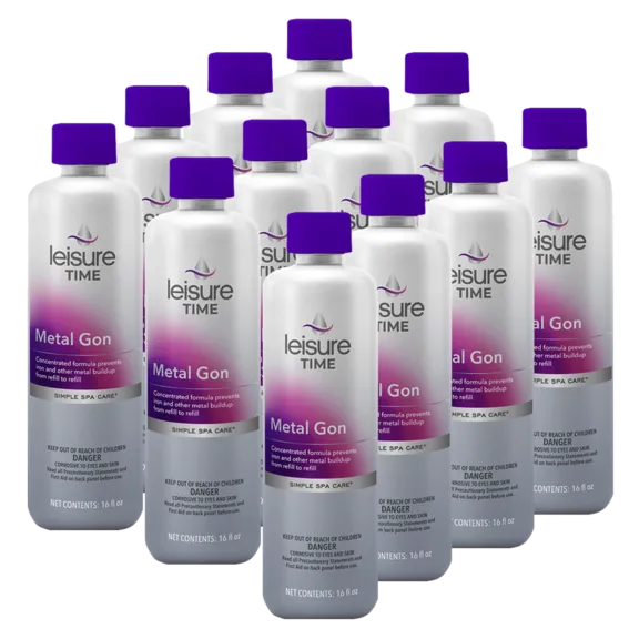 Leisure Time Metal Gon for Spa and Hot Tub Maintenance 16oz (Pack of 12)