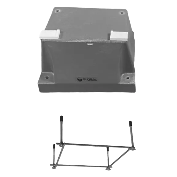 Global Pool Products 4 Bolt Base Replacement Stand with Jig for 6' or 8' Diving Board Inground Swimming Pool - Gray GPP-DB-4B-G