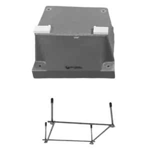 Global Pool Products 4 Bolt Base Replacement Stand with Jig for 6' or 8' Diving Board Inground Swimming Pool - Gray GPP-DB-4B-G