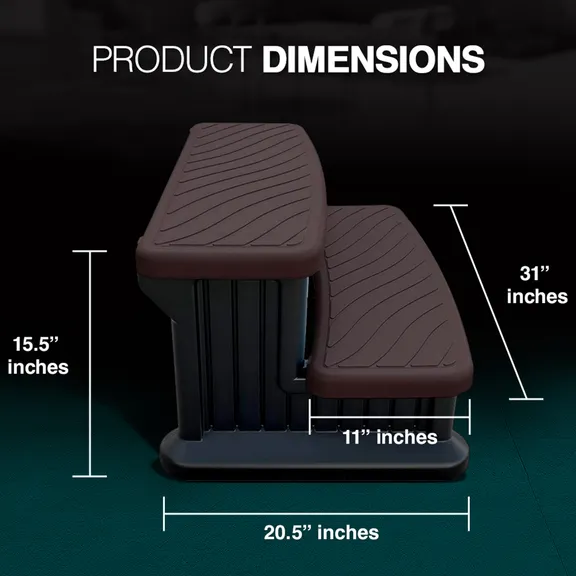 Puri Tech 100 Series Universal Outdoor Steps No Slip Grip Support, Espresso and Balck