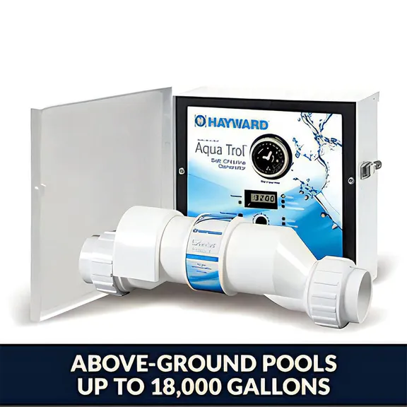 Hayward AquaTrol Salt Chlorination System, Above-Ground, With Twist Lock Cord - Up to 18,000 Gallons