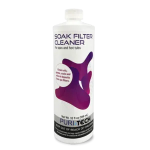 Puri Tech 32oz Spa Soak Filter Cleaner - Effectively Removes Minerals, Oils, Scale, Algae from Spa and Hot Tub Filters