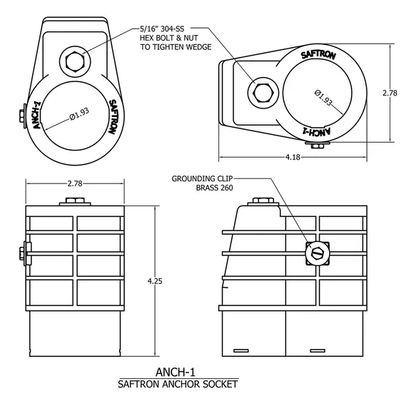 White Saftron Pool Ladder and Handrail Anchor Socket for 1.90 inch Diameter