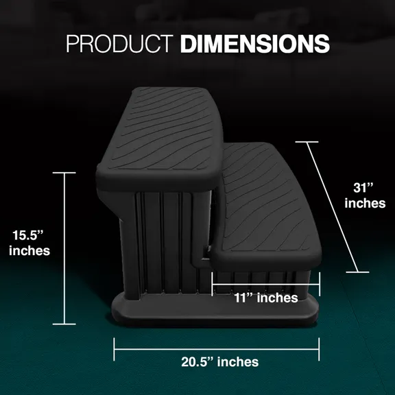 Puri Tech 100 Series Universal Outdoor Steps No Slip Grip Support, Extra Large, Black