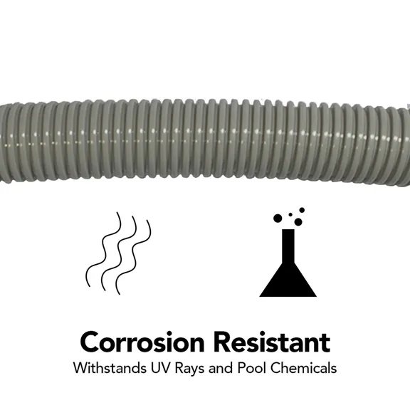 Puri Tech Universal Suction Hose for Swimming Pool Cleaner 1.5-inch x 4-feet, Light Grey (Pack of 3)