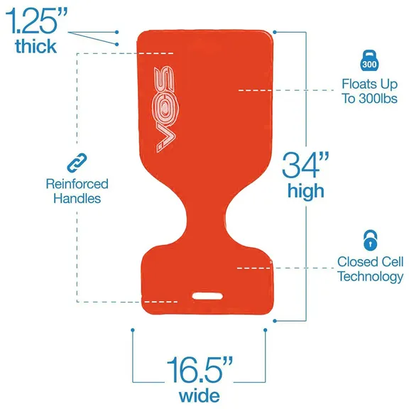 VOS Oasis Premium Water Solid Saddle Floats, Red, 2-Pack