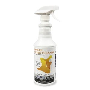 Puri Tech 32oz Spa Spray Filter Cleaner for Spas and Hot Tubs - Removes Minerals, Oils, Scale, and Algae