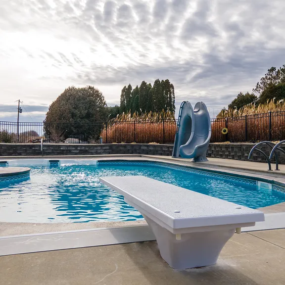 Global Pool Products 8' Diving Board Stand with Jig, 3 Bolt Base Replacement in Sand Colour for In-ground Pools