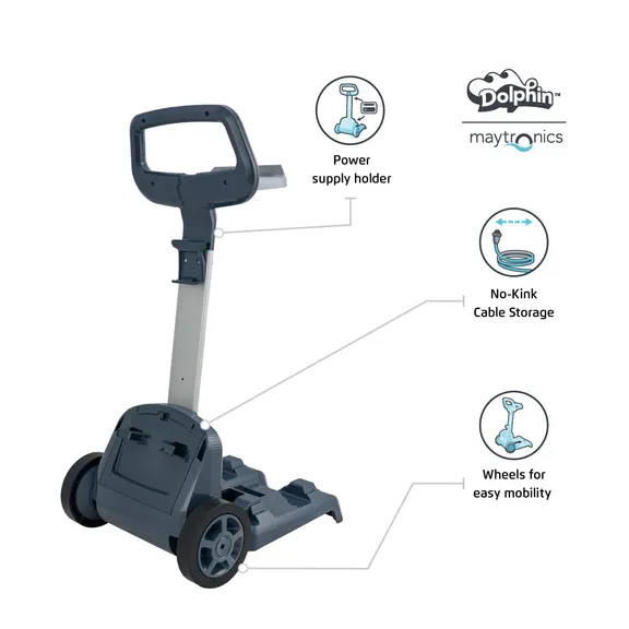 Dolphin Universal Robotic Pool Vacuum Cleaner with Caddy and Classic Cover Bundle