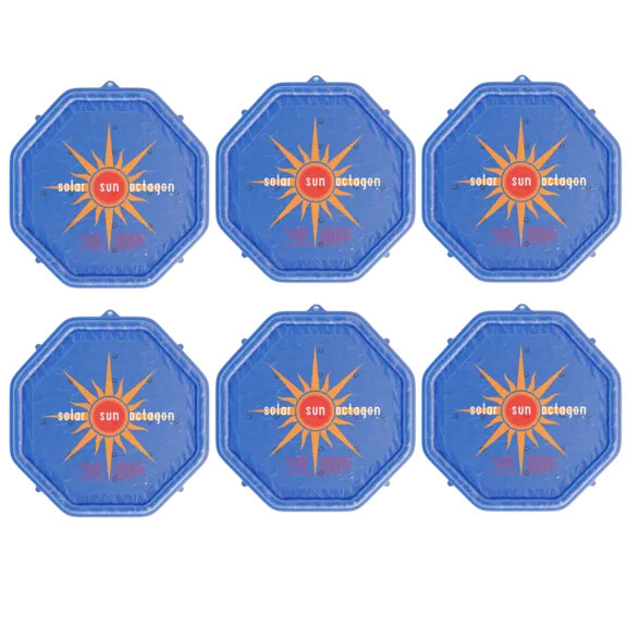 Solar Sun Rings Octagonal UV Resistant Octagonal Solar Heating Blanket for Swimming Pools, Hot Tubs and Spas (Pack of 6)