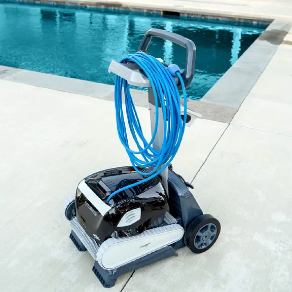 Dolphin Universal Caddy Bundle with Robotic Pool Vacuum Cleaner and Premium Cover