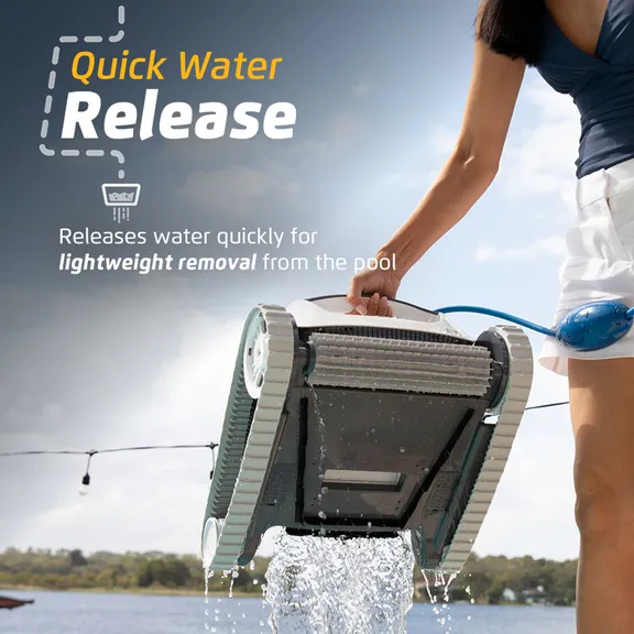 Dolphin E10 Robotic Above Ground Pool Cleaner with Upgraded Cartridge, Caddy and Cover