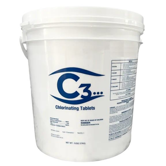 C3 Long-Lasting 3" Chlorine Tablets for Swimming Pool and Spa, 5lb.