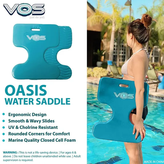 VOS Oasis Premium Water Solid Saddle Floats, Aqua Blue, 2-Pack