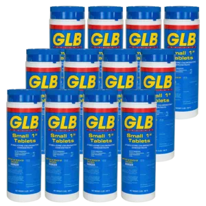 GLB 1-Inch Small Chlorine Tablets for Pools, 2lb (Pack of 12)