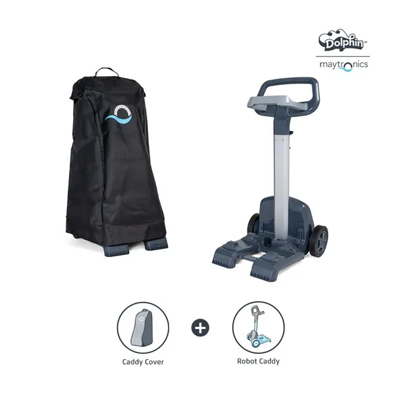 Dolphin Universal Robotic Pool Vacuum Cleaner with Caddy and Classic Cover Bundle