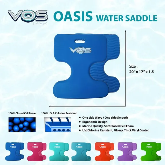 VOS Oasis Premium Water Solid Saddle Floats, Blue, 2-Pack