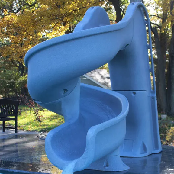 Global Pool Products Deck Mounted Inground Swimming Pool Water Slide TSUNAMI, Grey