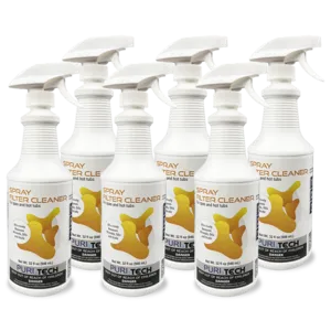 Puri Tech 6 Pack Spa Spray Filter Cleaner - Effectively Removes Minerals and Oils from Spa and Hot Tub Filters, 32oz each