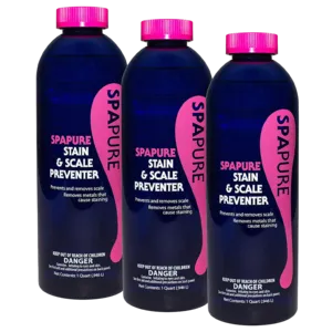 SpaPure Stain and Scale Preventer Remover Liquid Bottle 1 Pint (Pack of 3)