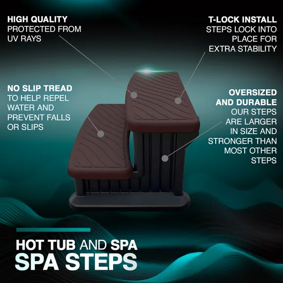 Puri Tech 100 Series Universal Outdoor Steps No Slip Grip Support, Espresso and Balck