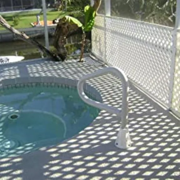 Saftron White Lift & Turn Single Post Spa Floor Rail for In-ground Spas