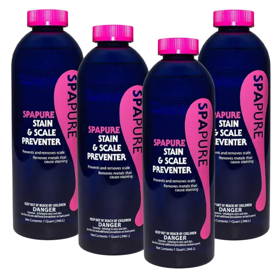 SpaPure 1-Pint Stain and Scale Preventer, Pack of 4