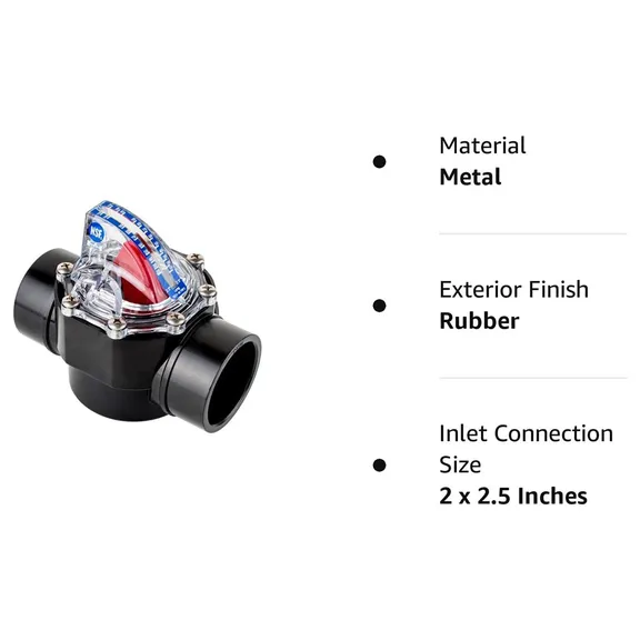 Control FlowVis 2 x 2.5" Complete Pool Flow Meter and Check Valve. Scale in GPM